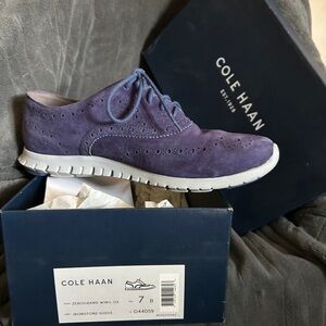 Cole Haan Men's Purple Suede Wingtip Shoes